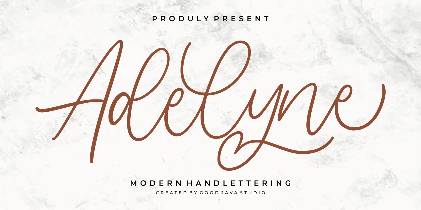 Beispiel einer Adelyne Regular-Schriftart